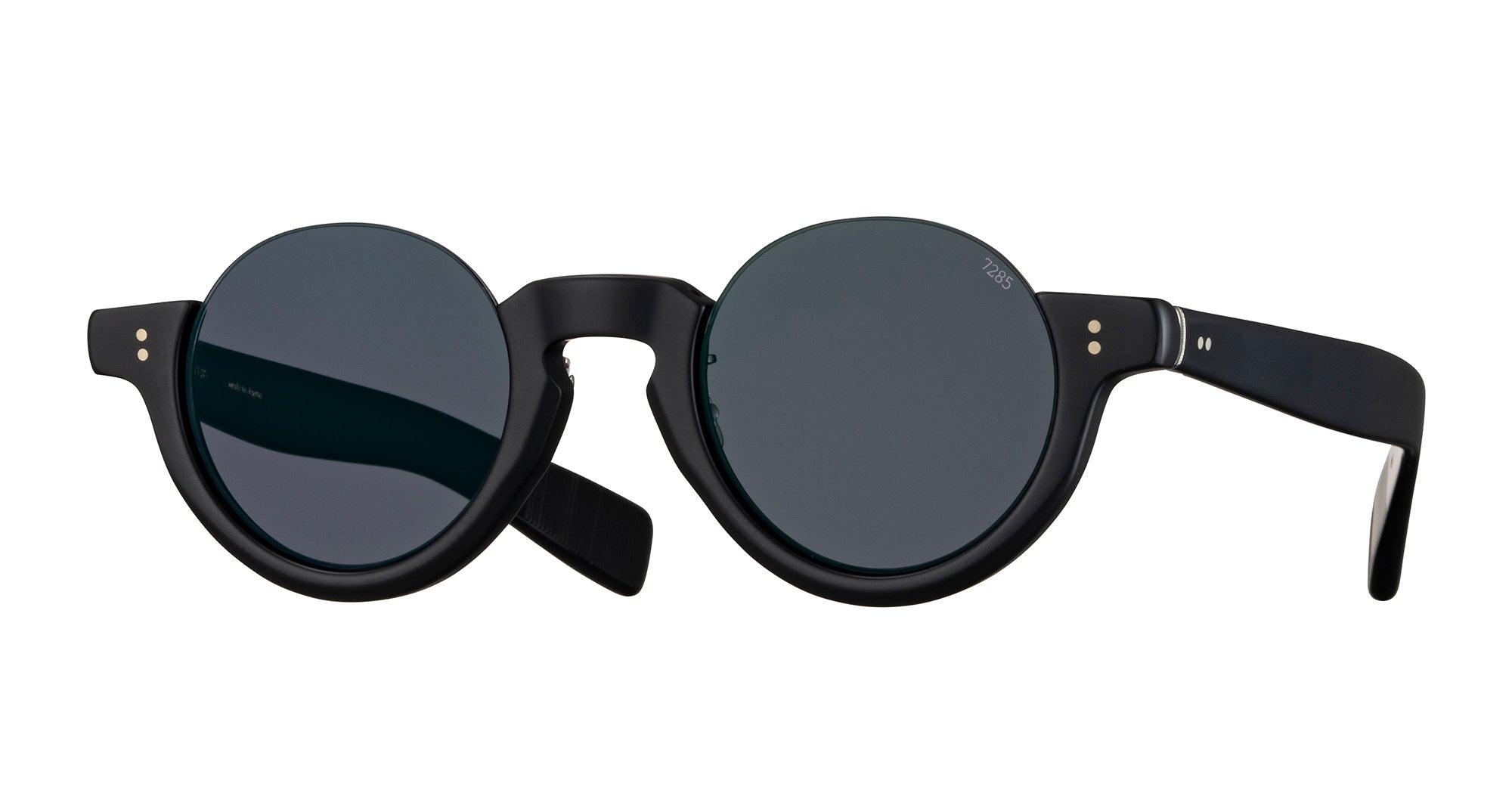 Ottica Mondello Roma - Eyevan - 792E-46-112-BK - 792E - BLACK / GREY LENS - Acetate - shape Round - Black - EYEWEAR - SUNGLASSES - Unisex,Uomo,Donna,Women,Men - lens Grey - Made In Japan
