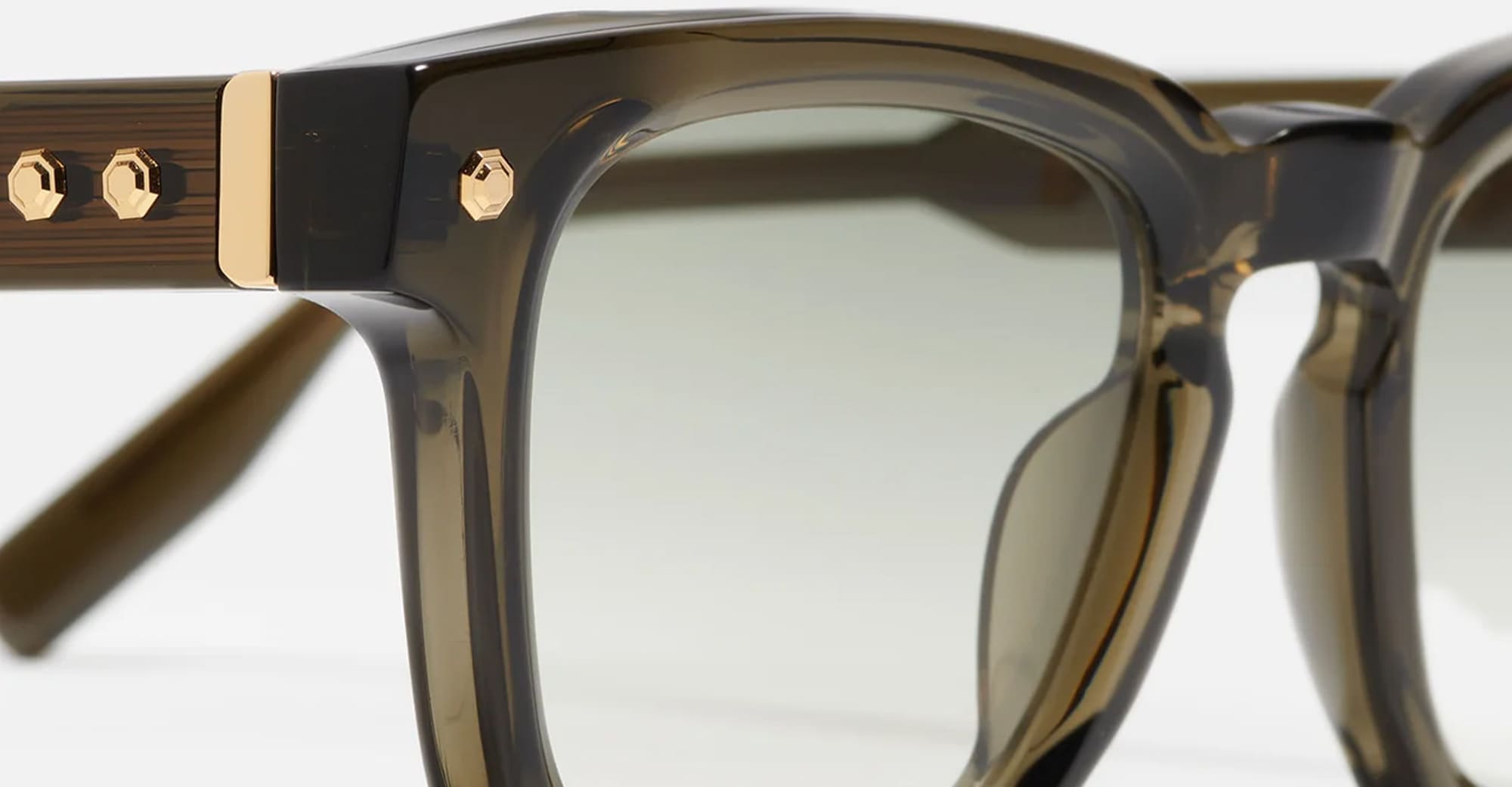 Ottica Mondello Roma - John Dalia - P16-C163-52 - PROJECT 16 (52) -  C163 Olive Translucid / Gold - Acetate - shape Squared - green, gold - EYEWEAR - SUNGLASSES - Unisex,Uomo,Donna,Women,Men - lens Gradient green - Made In France
