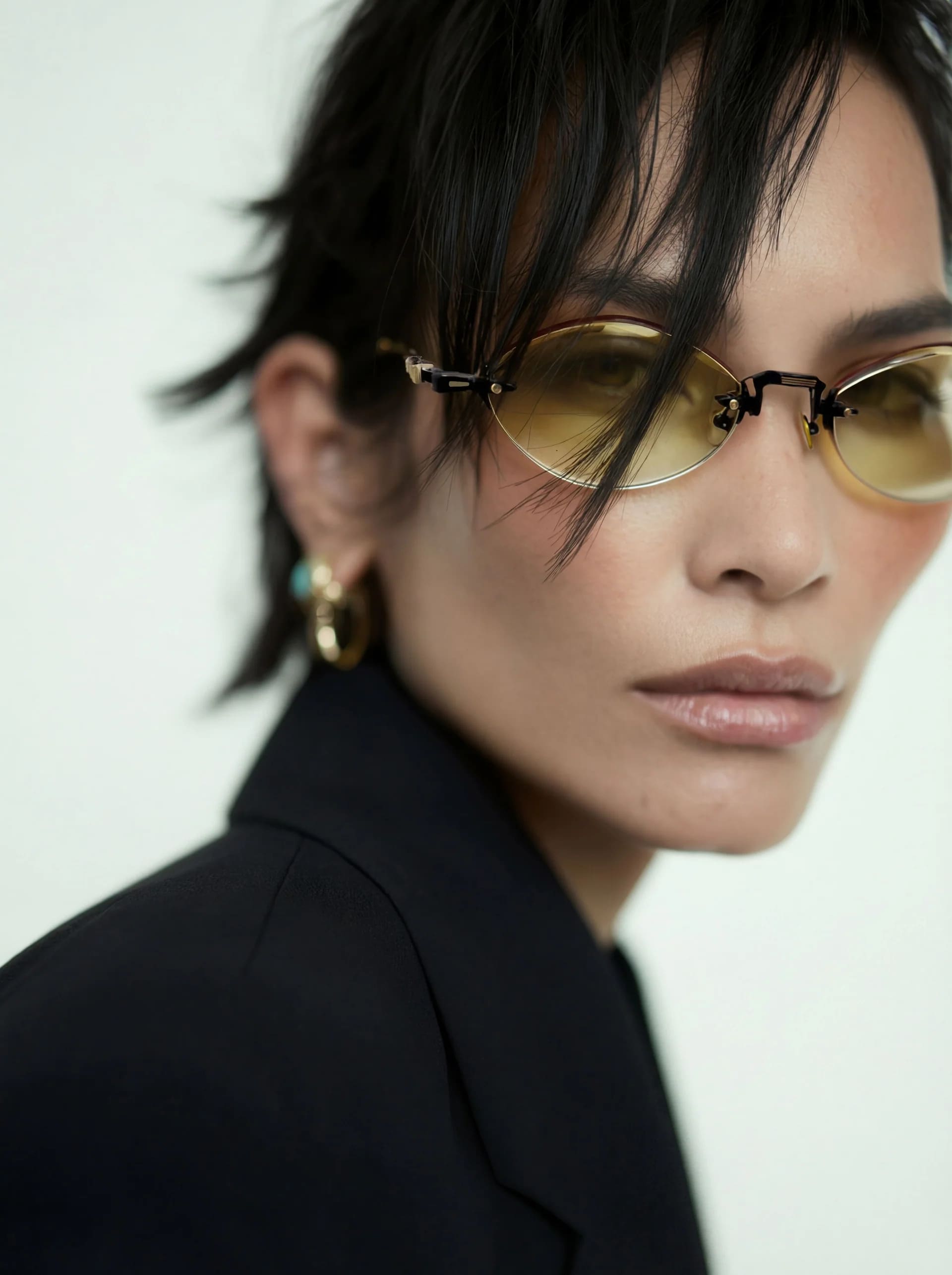 Ottica Mondello Roma - T HENRI - RMM - MOONBEAM - MIDNIGHT OPUS - Titanium - shape Oval - Black - EYEWEAR - SUNGLASSES - Donna,Women - lens gradient yellow - Made In Japan