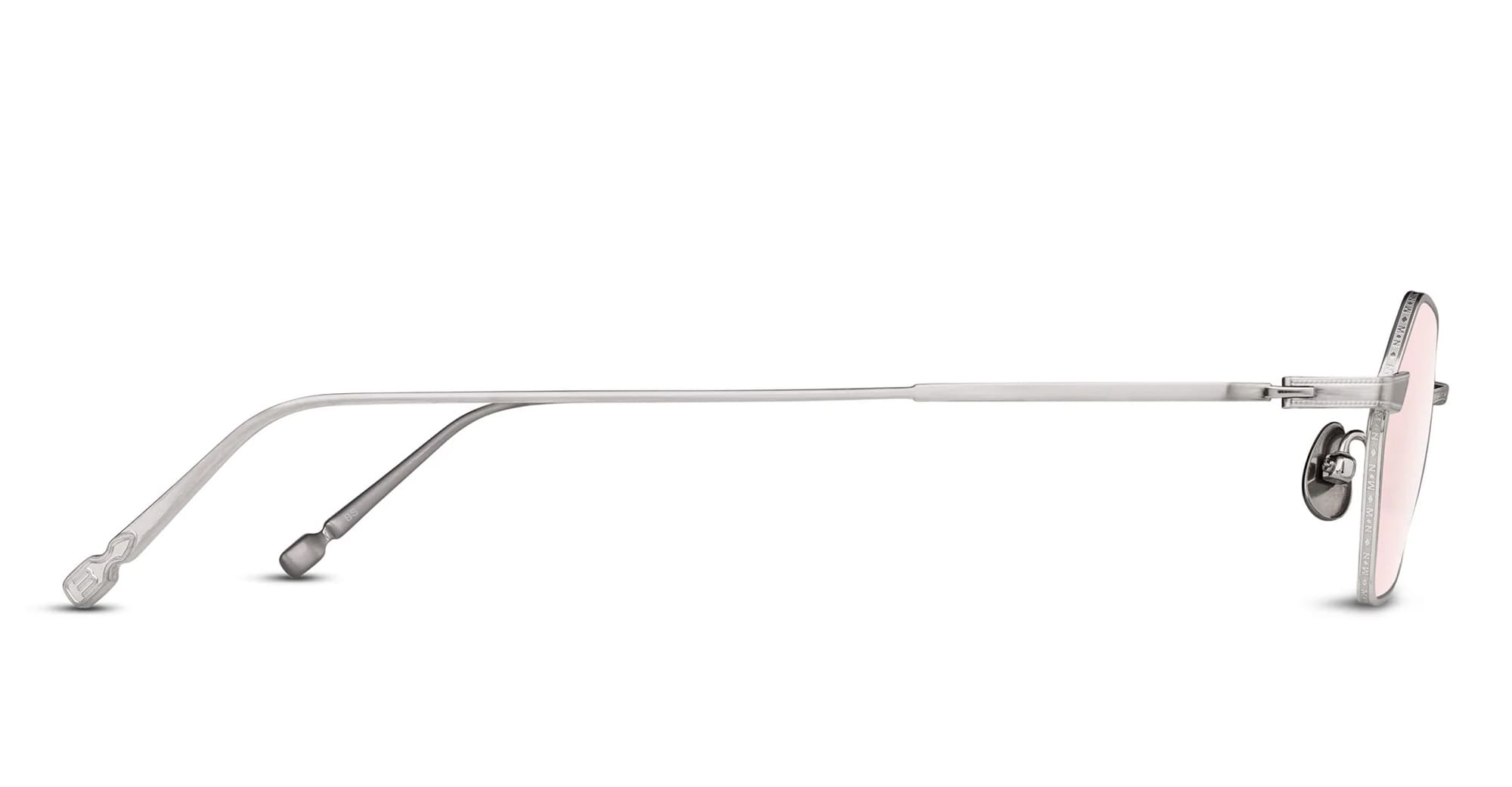 Ottica Mondello Roma - Matsuda - M3138.SG.BS.49 - M3138 - BRUSHED SILVER - Titanium - shape Hexagonal - Silver - EYEWEAR - SUNGLASSES - Unisex,Uomo,Donna,Women,Men - lens Pink - Made In Japan