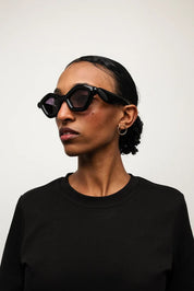 Ottica Mondello Roma - Paloceras - pebble-shadow-black-dx - PEBBLE - SHADOW BLACK DX - Acetate - shape Cat-eye - Black - EYEWEAR - SUNGLASSES - Unisex,Uomo,Donna,Women,Men - lens Gradient grey - Made In China