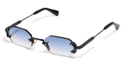 Ottica Mondello Roma - John Dalia - AMARU-C303 - AMARU-C303 - SHINY BLACK - Metal - shape Rectangular - Black - EYEWEAR - SUNGLASSES - Uomo,Men - lens Gradient blue - Made In France
