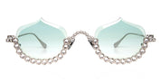 Ottica Mondello Roma - Anna-Karin Karlsson - S232-7702 - CRYSTAL MERINGUE - White Gold - Titanium - shape Oval - white gold - EYEWEAR - SUNGLASSES - Donna,Women - lens light blue - Made In Japan