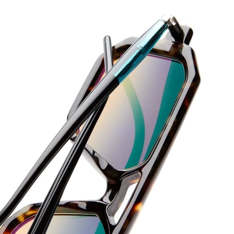 Ottica Mondello Roma - Kuboraum - KRS0P8TAR00000GO - MASK P8 TAR - DARK TORTOISE - Acetate - shape Navigator - Tortoise - EYEWEAR - SUNGLASSES - Unisex,Uomo,Donna,Women,Men - lens Gradient green - Made In Italy
