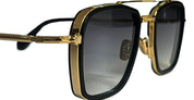 Ottica Mondello Roma - John Dalia - EWAN-C115 - EWAN - C115 Matte Black / Antique Gold 18K - Metal - shape Squared - Black, gold - EYEWEAR - SUNGLASSES - Unisex,Uomo,Donna,Women,Men - lens  - Made In France