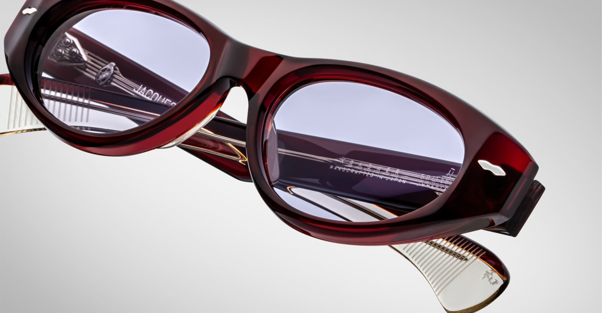 Ottica Mondello Roma - Jacques Marie Mage - JMMKR-14N - KRASNER - CHERRY - Acetate - shape Cat-eye - red - EYEWEAR - SUNGLASSES - Donna,Women - lens lavender - Made In Japan