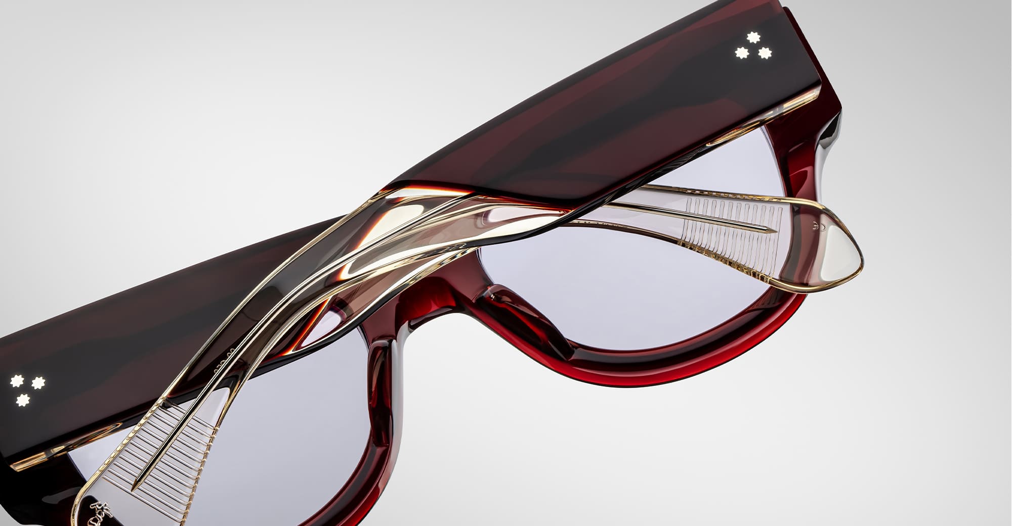 Ottica Mondello Roma - Jacques Marie Mage - JMMEH-14N - CHELSEA - CHERRY - Acetate - shape Round - red - EYEWEAR - SUNGLASSES - Donna,Women - lens lavender - Made In Japan