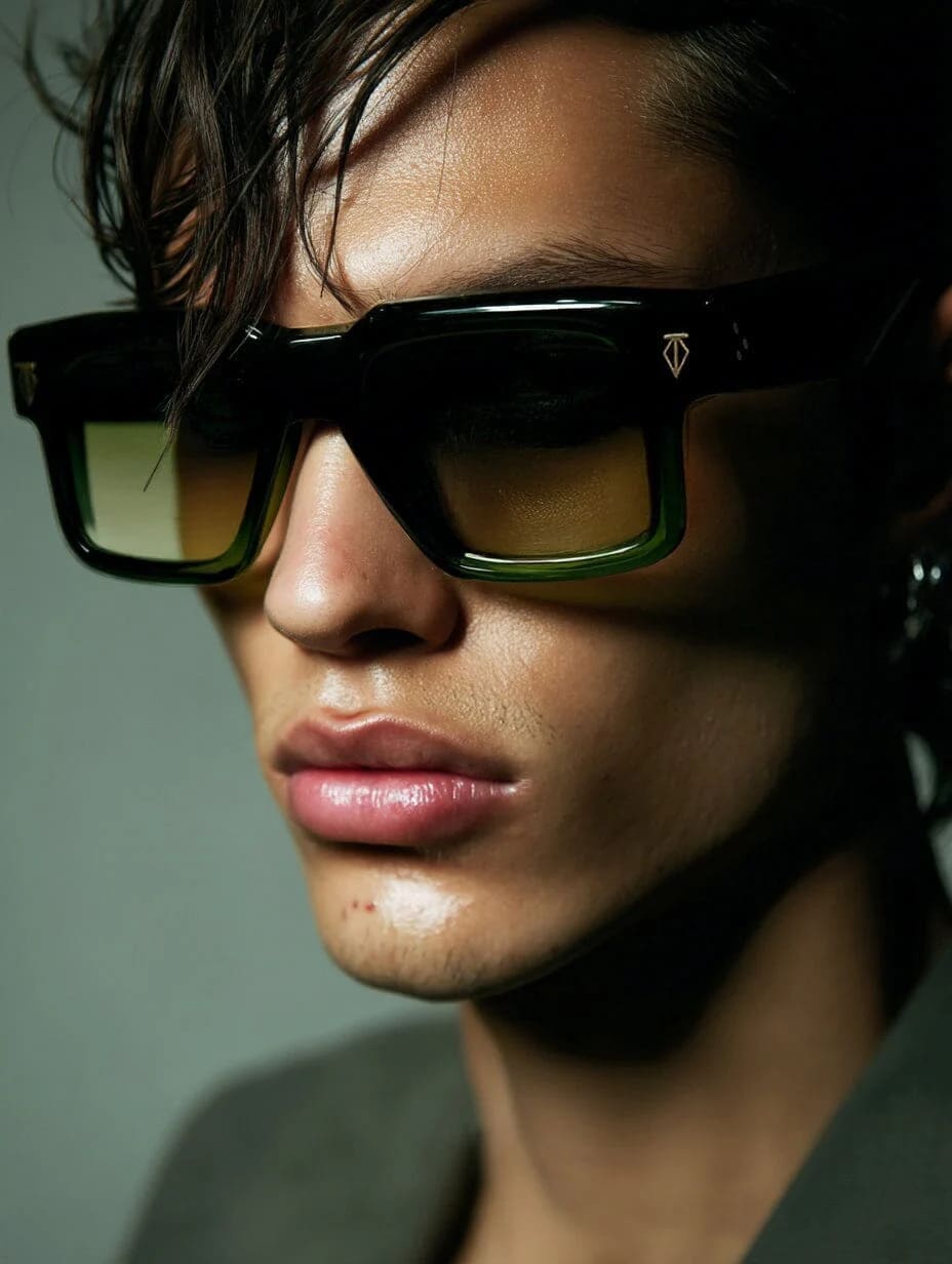 Ottica Mondello Roma - T HENRI - BEAS - BEL AIR - SHADOW II - Acetate - shape Rectangular - Black - EYEWEAR - SUNGLASSES - Unisex,Uomo,Donna,Women,Men - lens Gradient brown - Made In Japan