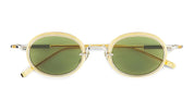 Ottica Mondello Roma - Sato - Acamar-II-P-YG-1 - ACAMAR II - Platinum / yellow gold - Titanium - shape Oval - silver, gold - EYEWEAR - SUNGLASSES - Unisex,Uomo,Donna,Women,Men - lens Green - Made In Japan