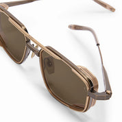 Ottica Mondello Roma - Akoni - AKS-534C-55 - ATLANTIS - ANTIQUE GOLD - Titanium - shape Navigator - Gold - EYEWEAR - SUNGLASSES - Unisex,Uomo,Donna,Women,Men - lens Brown - Made In Japan