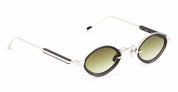 Ottica Mondello Roma - Sato - Talita-P-B-1 - TALITA - PLATINUM / MATT BLACK - Acetate, titanium - shape Oval - silver, black - EYEWEAR - SUNGLASSES - Unisex,Uomo,Donna,Women,Men - lens Gradient green - Made In Japan