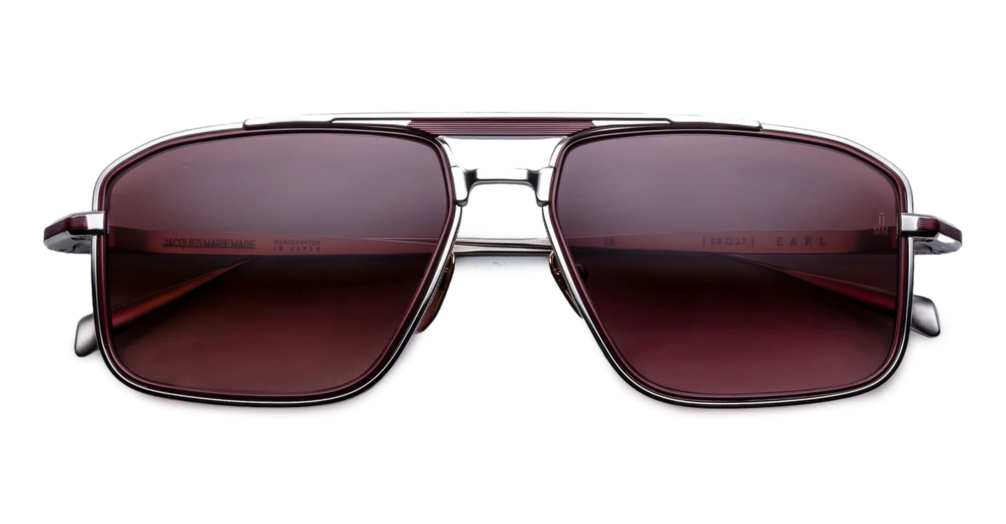Ottica Mondello Roma - Jacques Marie Mage - JMMER-17H - EARL - BORDEAUX - Titanium - shape Navigator - Silver - EYEWEAR - SUNGLASSES - Uomo,Men - lens burgundy - Made In Japan