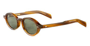 Ottica Mondello Roma - Cutler and Gross - CGSN-GR13-49-02 - GR13 - MUSTARD HAVANA - Acetate - shape Oval - brown - EYEWEAR - SUNGLASSES - Unisex,Uomo,Donna,Women,Men - lens Green - Made In Italy