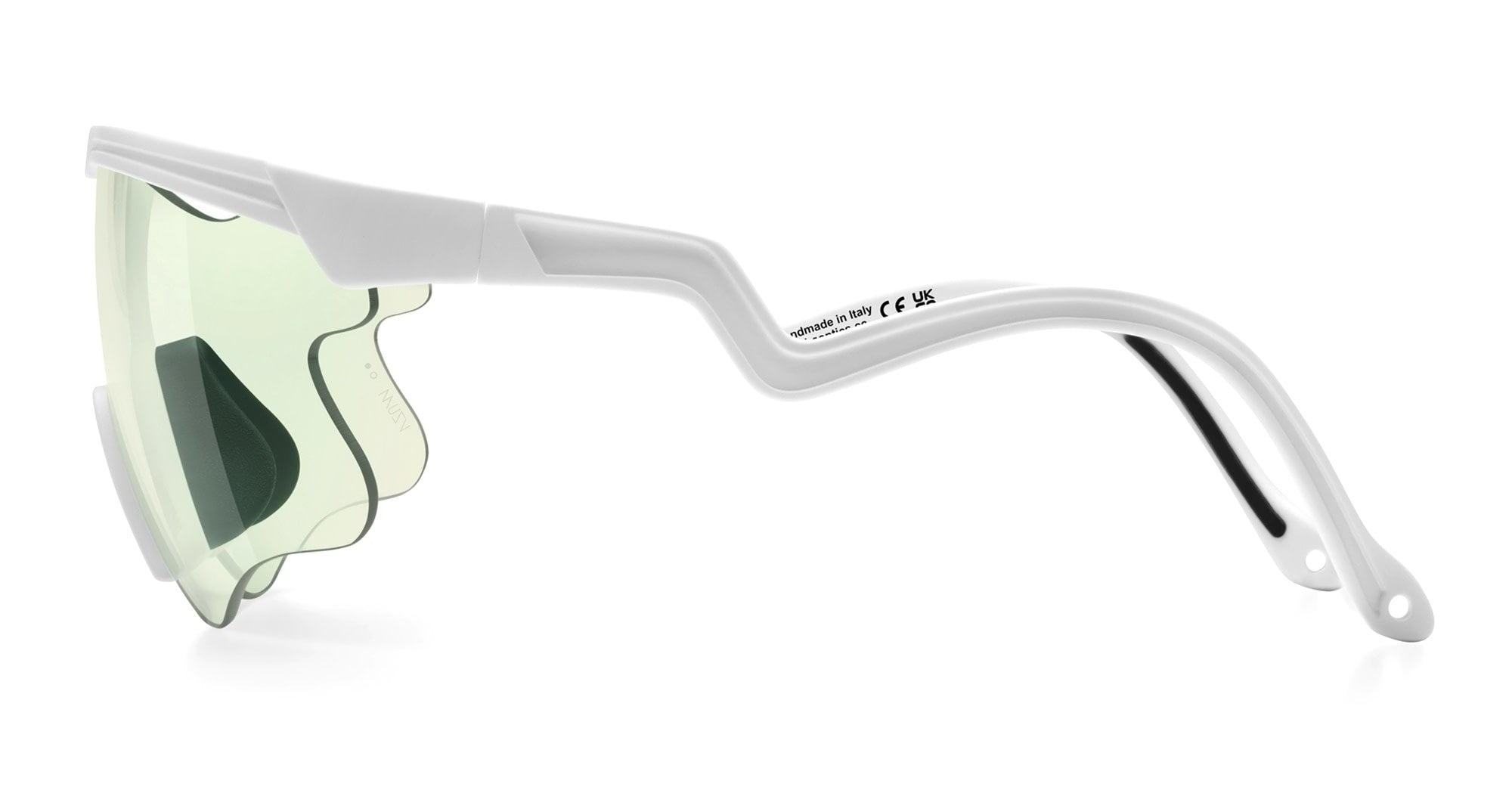 Ottica Mondello Roma - Alba Optics - 8053806717933 - DELTA LEI - WHITE / VZUM F-LENS BTL - Tr90 - shape Mask - White - EYEWEAR - SUNGLASSES - Unisex,Uomo,Donna,Women,Men - lens blue green - Made In Italy