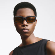 Ottica Mondello Roma - Jacquemus - JAC64C1SUN - MARINO - MATTE BLACK / AMBER LENS - Acetate - shape Rectangular - Black - EYEWEAR - SUNGLASSES - Unisex,Uomo,Donna,Women,Men - lens amber - Made In Japan