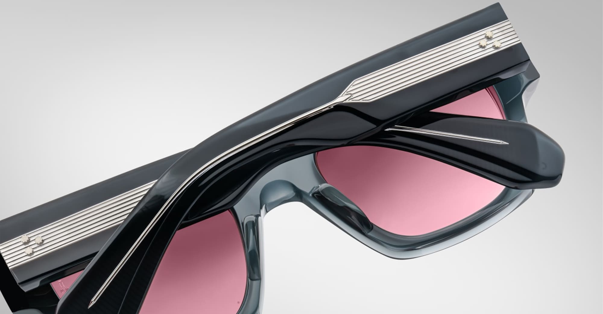 Ottica Mondello Roma - Jacques Marie Mage - JMMEZ-13Y - ENZO - MINK - Acetate - shape Squared - grey - EYEWEAR - SUNGLASSES - Unisex,Uomo,Donna,Women,Men - lens Pink - Made In Japan