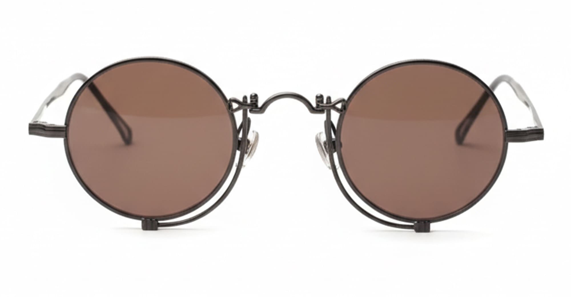 Ottica Mondello Roma - Matsuda - 10601H.SG.RTM2.45 - 10601H - RUTHENIUM / BRUNELLO RED - Titanium - shape Round - grey - EYEWEAR - SUNGLASSES - Unisex,Uomo,Donna,Women,Men - lens burgundy - Made In Japan