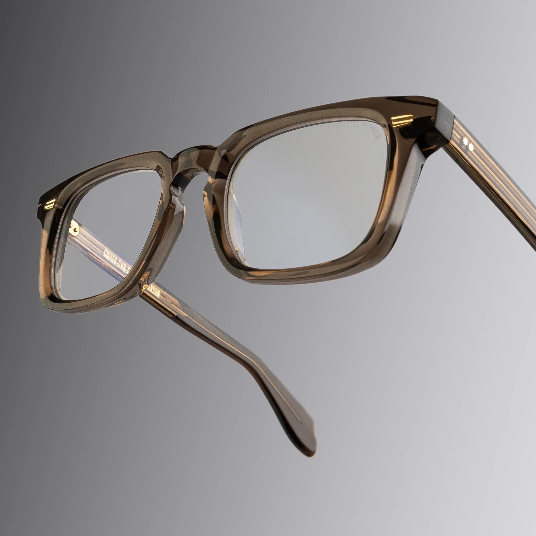 Ottica Mondello Roma - Cutler and Gross - CGOP-1416-49-05 - 1416 - BROWN CRYSTAL RX - Acetate - shape Squared - brown - EYEWEAR - EYEGLASSES - Unisex,Uomo,Donna,Women,Men - lens Clear - Made In Italy