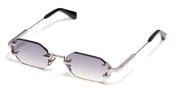 Ottica Mondello Roma - John Dalia - AMARU-C520 - AMARU - C520 RUTHENIUM PLATED - Metal - shape Rectangular - ruthenium silver - EYEWEAR - SUNGLASSES - Unisex,Uomo,Donna,Women,Men - lens Grey - Made In France