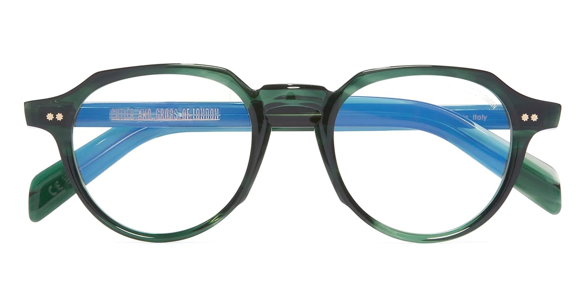 Ottica Mondello Roma - Cutler and Gross - CGOP-GR06-48-03 - GR06 - STRIPED DARK GREEN RX - Acetate - shape Panto - green - EYEWEAR - SUNGLASSES - Unisex,Uomo,Donna,Women,Men - lens Clear - Made In Italy