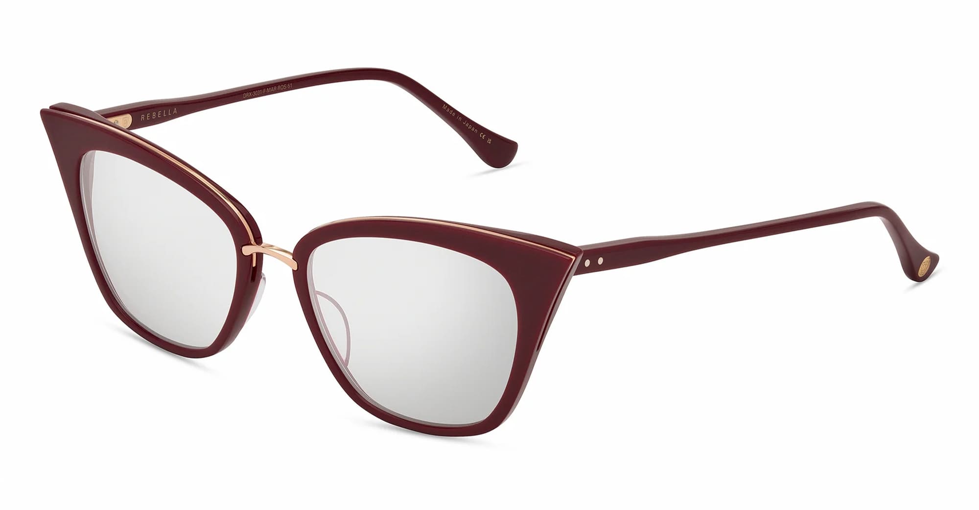 Ottica Mondello Roma - DITA - DRX-3031-F-MAR-ROS-51 - REBELLA - MAROON / ROSE GOLD RX - Acetate, titanium - shape Cat-eye - brown, gold - EYEWEAR - EYEGLASSES - Donna,Women - lens Clear - Made In Japan