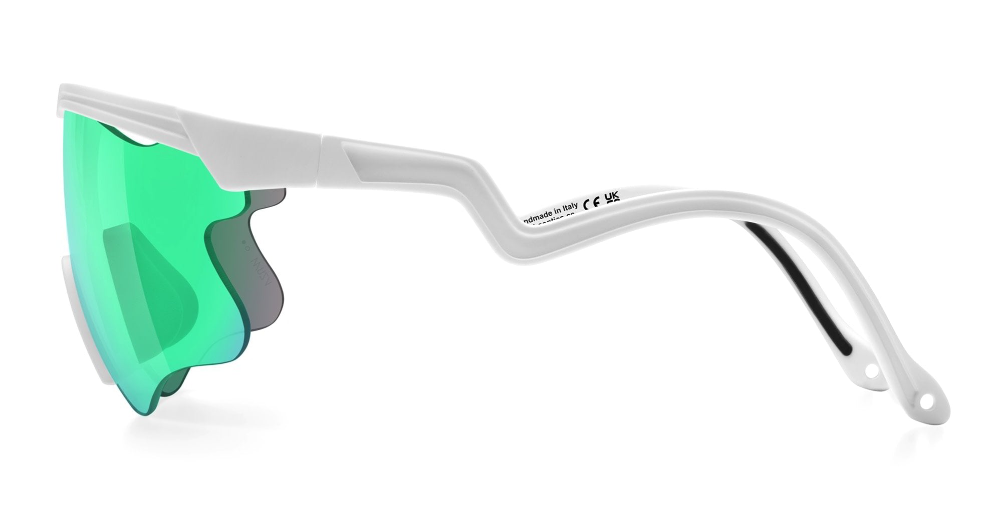 Ottica Mondello Roma - Alba Optics - 8053806717933 - DELTA LEI - WHITE / VZUM F-LENS BTL - Tr90 - shape Mask - White - EYEWEAR - SUNGLASSES - Unisex,Uomo,Donna,Women,Men - lens blue green - Made In Italy