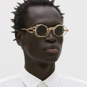 Ottica Mondello Roma - Kuboraum - KRSZ50GD000000GG - MASK Z50 GD - GOLD - metal, acetate - shape Round - Gold - EYEWEAR - SUNGLASSES - Unisex,Uomo,Donna,Women,Men - lens Green - Made In Italy