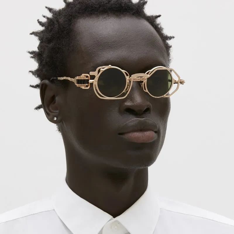 Ottica Mondello Roma - Kuboraum - KRSZ50GD000000GG - MASK Z50 GD - GOLD - metal, acetate - shape Round - Gold - EYEWEAR - SUNGLASSES - Unisex,Uomo,Donna,Women,Men - lens Green - Made In Italy
