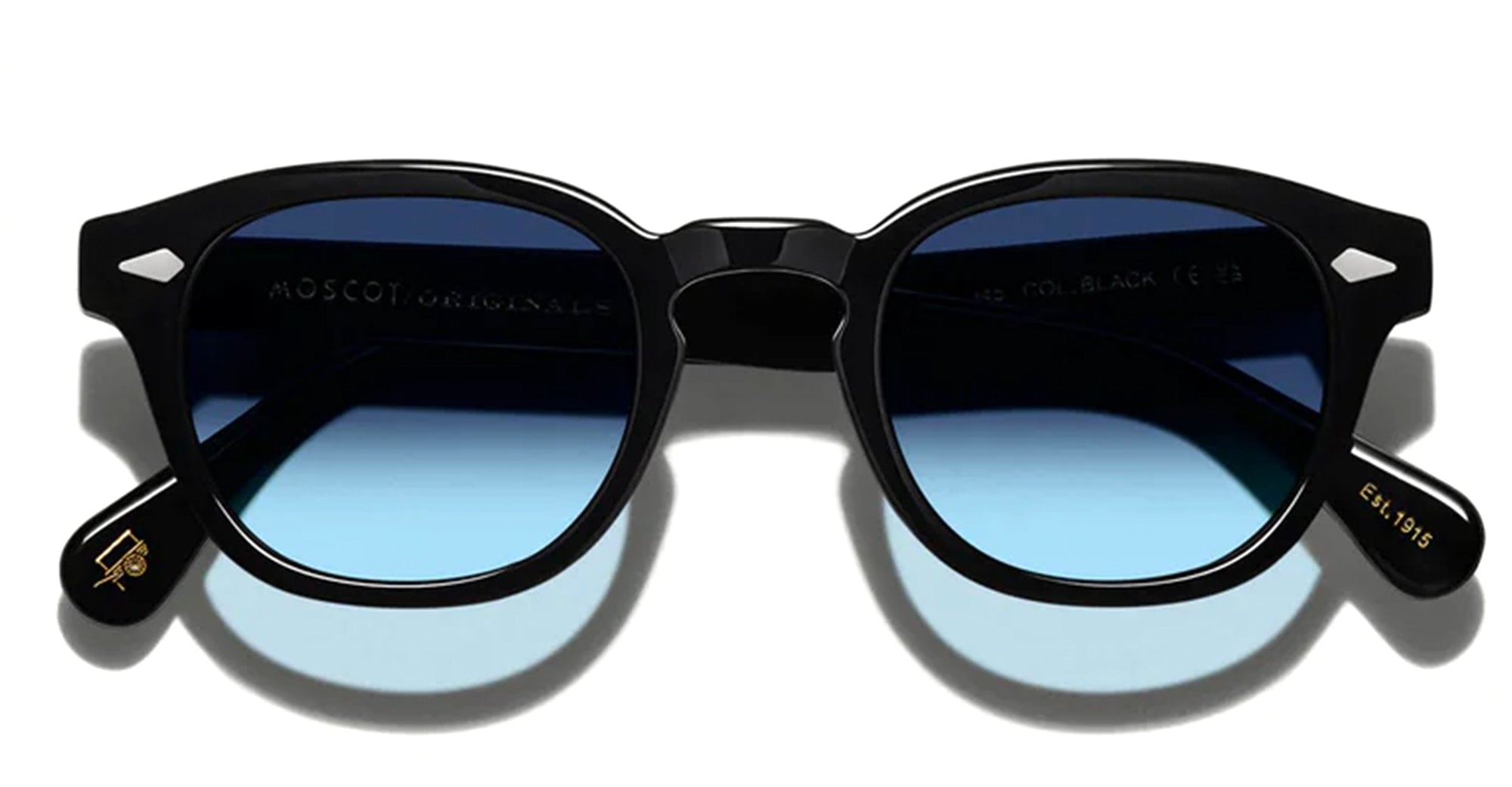 Moscot Lemtosh (46) - black / custom denim blue lens – Mondello 1962
