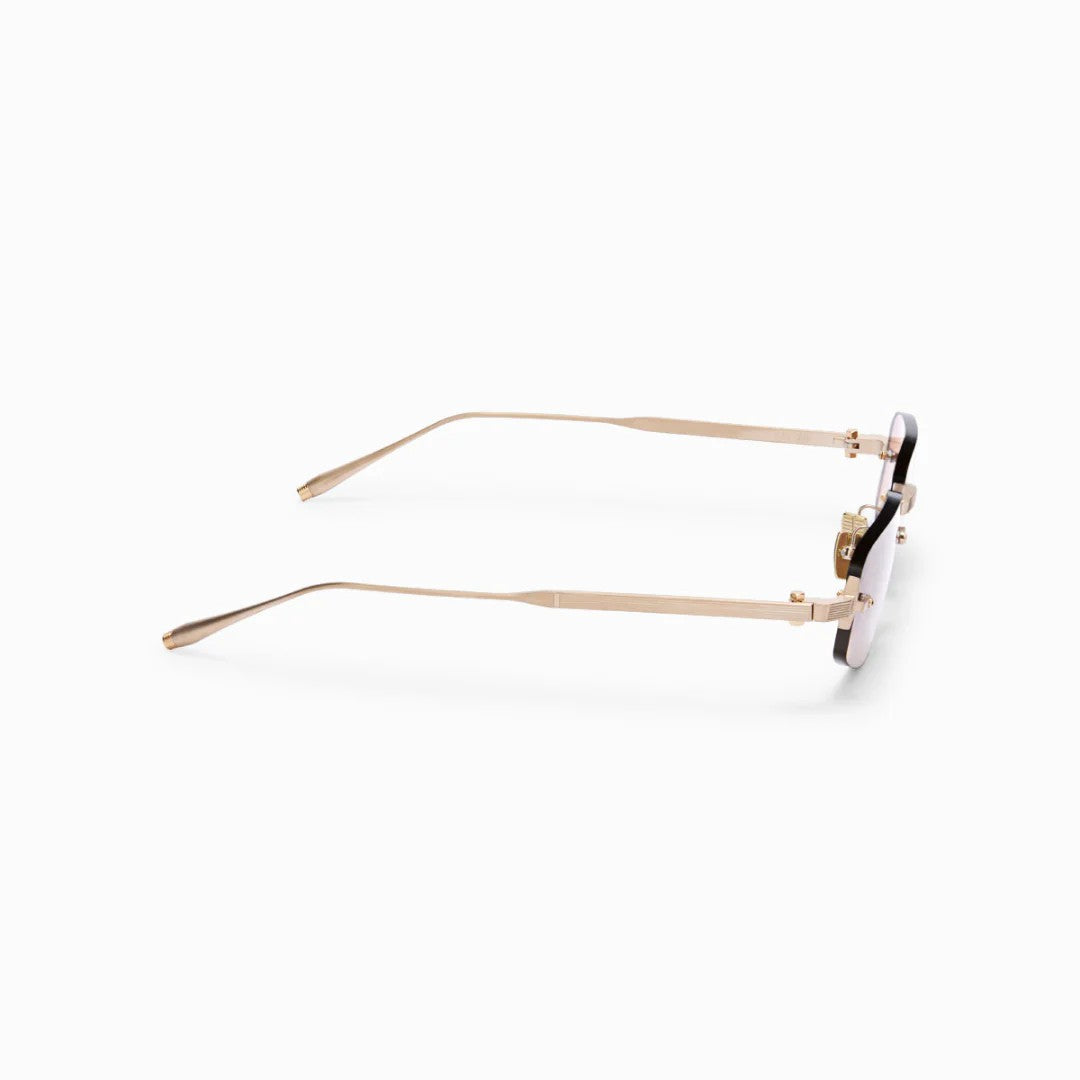 Ottica Mondello Roma - Akoni - AKS-536C-53 - JUNO-THREE - BRUSHED GOLD - Titanium - shape Geometric - Gold - EYEWEAR - SUNGLASSES - Unisex,Uomo,Donna,Women,Men - lens amber - Made In Japan