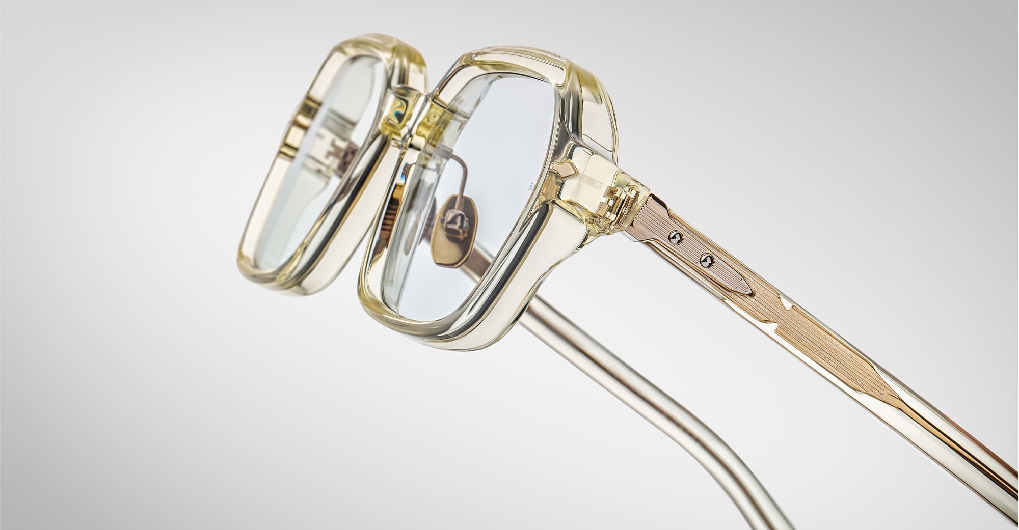 Ottica Mondello Roma - Jacques Marie Mage - JMMHOLRX-14Q - HOLDEN - BRUT RX - Acetate - shape Hexagonal - transparent beige - EYEWEAR - EYEGLASSES - Unisex,Uomo,Donna,Women,Men - lens Clear - Made In Japan