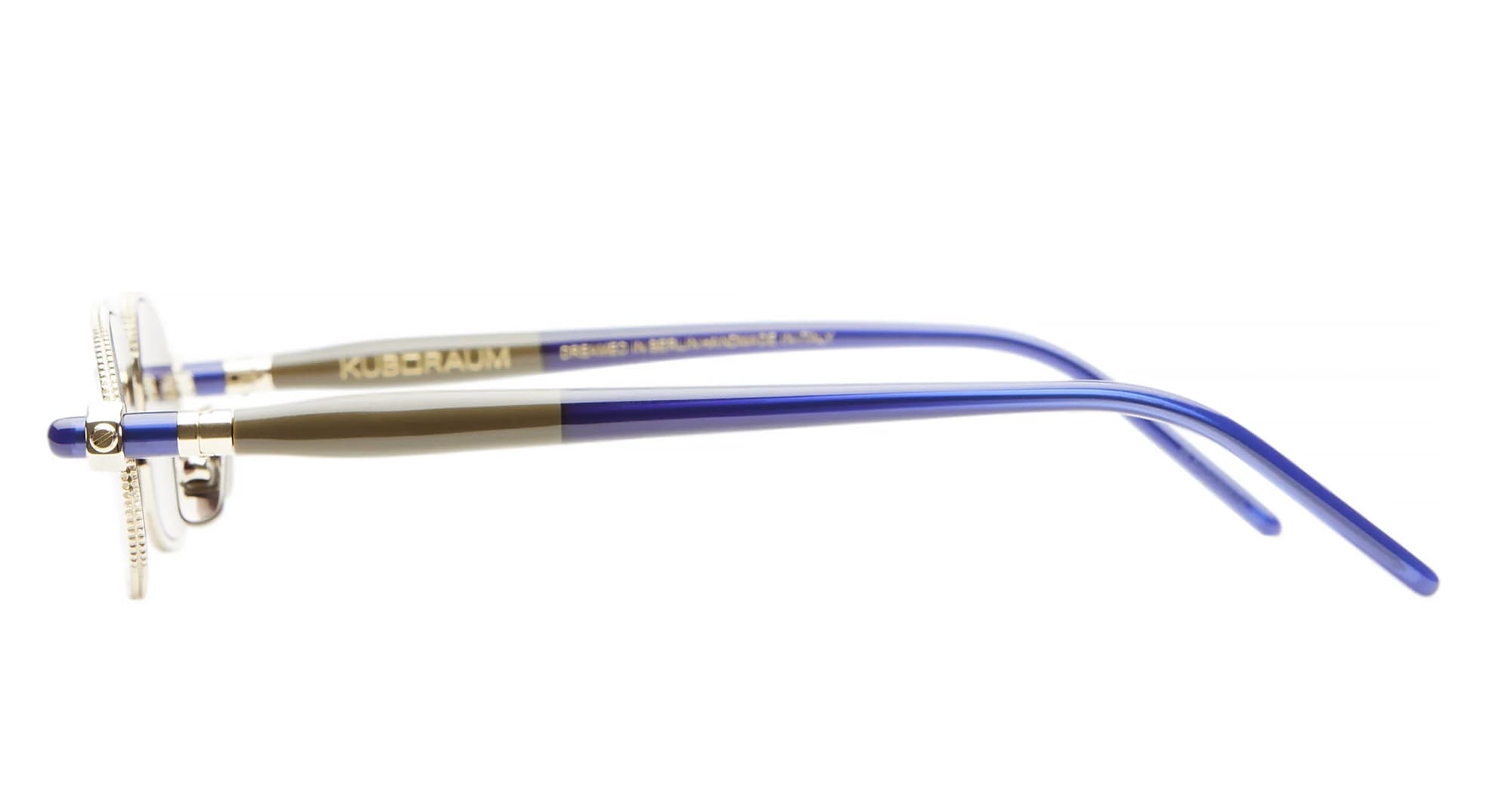 Ottica Mondello Roma - Kuboraum - KRSP78LGB00000DL - MASK P78 LGB - LIGHT GOLD - Metal - shape Oval - Gold - EYEWEAR - SUNGLASSES - Unisex,Uomo,Donna,Women,Men - lens Blue - Made In Italy