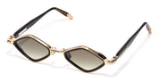 Ottica Mondello Roma - John Dalia - LANA-C409 - LANA - C409 Shiny Black - Yellow Gold / Platine  - titanium, acetate - shape Diamond - Black, gold - EYEWEAR - SUNGLASSES - Unisex,Uomo,Donna,Women,Men - lens Gradient green - Made In France
