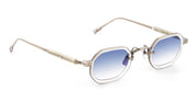 Ottica Mondello Roma - Sato - Erakis-AS-C-1 - ERAKIS - Antique Silver / Crystal - Acetate, titanium - shape Hexagonal - Silver - EYEWEAR - SUNGLASSES - Unisex,Uomo,Donna,Women,Men - lens Gradient blue - Made In Japan