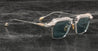 Ottica Mondello Roma - Jacques Marie Mage - JMMWB-16Y - LAST FRONTIER VI - WORLAND- GAIA - Titanium - shape Clubmaster - silver, gold - EYEWEAR - SUNGLASSES - Unisex,Uomo,Donna,Women,Men - lens Blue - Made In Japan