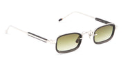 Ottica Mondello Roma - Sato - Canicula-P-B-1 - CANICULA - PLATINUM / MATTE BLACK - Acetate, titanium - shape Rectangular - silver, black - EYEWEAR - SUNGLASSES - Unisex,Uomo,Donna,Women,Men - lens Gradient green - Made In Japan