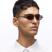 Ottica Mondello Roma - Kuboraum - KRSZ28BL000000GP - MASK Z28 BL - DARK BLUE - metal, acetate - shape Oval - blue - EYEWEAR - SUNGLASSES - Unisex,Uomo,Donna,Women,Men - lens Grey - Made In Italy