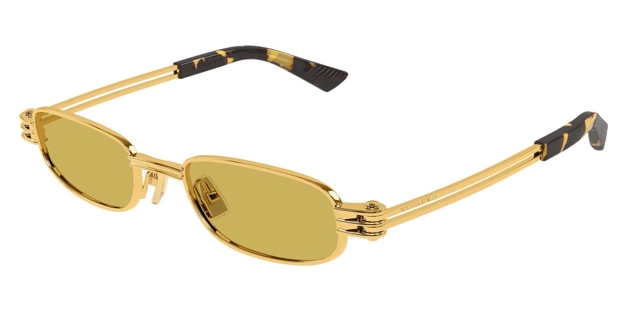 Ottica Mondello Roma - Bottega Veneta - BV1381S-002 - BV1381S-002 - GOLD - Metal - shape Rectangular - Gold - EYEWEAR - SUNGLASSES - Unisex,Uomo,Donna,Women,Men - lens yellow - Made In Japan