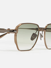 Ottica Mondello Roma - John Dalia - RICHY-C441 - RICHY - C441 - Brushed Bronze / Ruthenium - Metal - shape Panto - bronze brown - EYEWEAR - SUNGLASSES - Unisex,Uomo,Donna,Women,Men - lens Gradient green - Made In France