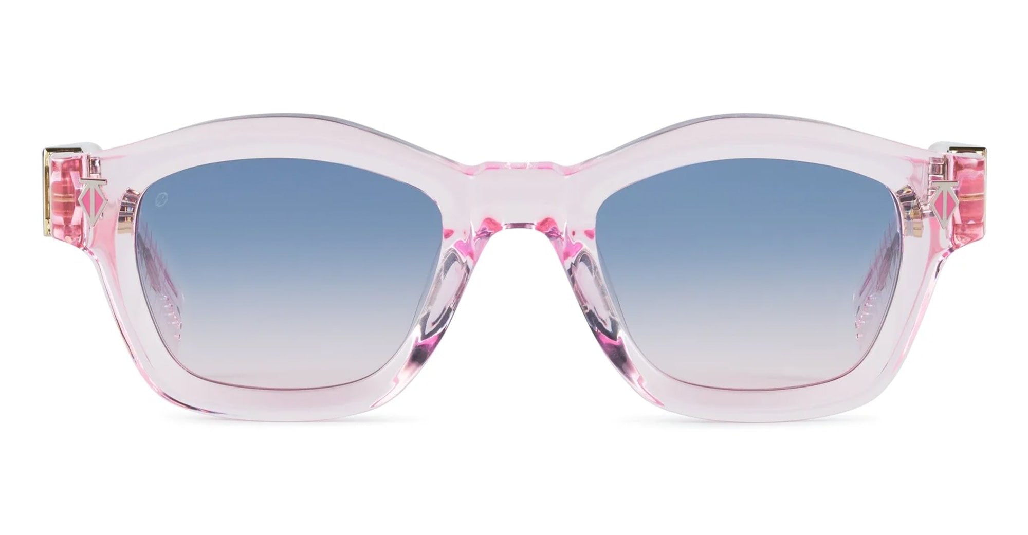 Ottica Mondello Roma - T HENRI - AUAP - AURELIA - PAMPELONNE - Acetate - shape Squared - pink - EYEWEAR - SUNGLASSES - Unisex,Uomo,Donna,Women,Men - lens Gradient blue - Made In Japan