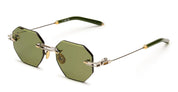 Ottica Mondello Roma - T HENRI - TMA - TROFEO - ANOMOLY - Titanium - shape Octagonal - silver, gold - EYEWEAR - SUNGLASSES - Unisex,Uomo,Donna,Women,Men - lens Green - Made In Japan