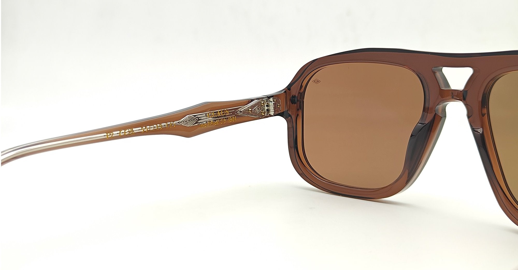 Ottica Mondello Roma - Daizo - A-AVS001e-TB1-BG01 - CLAUS - Translucent brown / polished titanium - Acetate - shape Aviator - brown - EYEWEAR - SUNGLASSES - Unisex,Uomo,Donna,Women,Men - lens Gradient brown - Made In Japan
