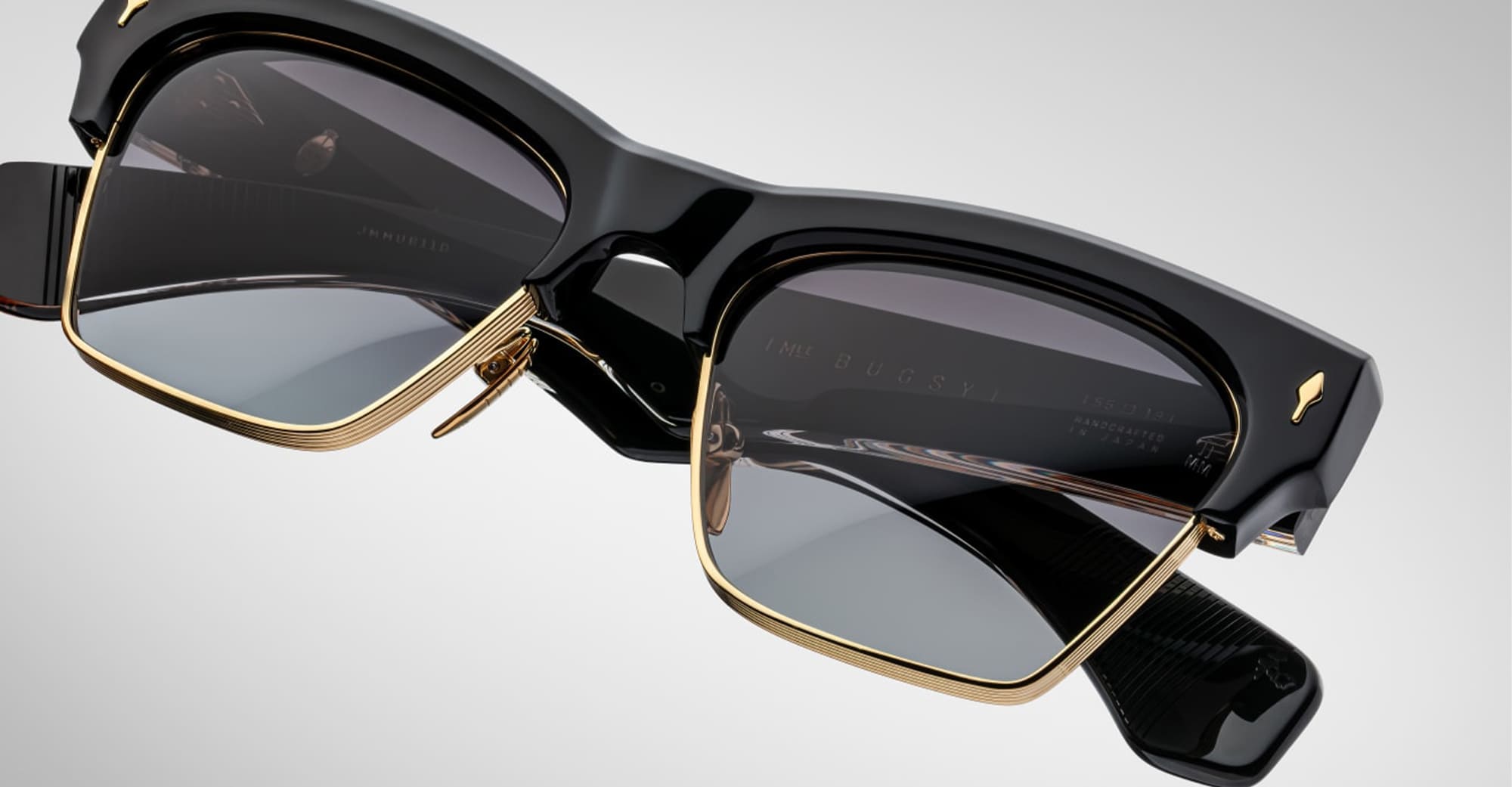 Ottica Mondello Roma - Jacques Marie Mage - JMMUB-11D - BUGSY - ECLIPSE 2 - Acetate, titanium - shape Clubmaster - Black - EYEWEAR - SUNGLASSES - Unisex,Uomo,Donna,Women,Men - lens Gradient black - Made In Japan