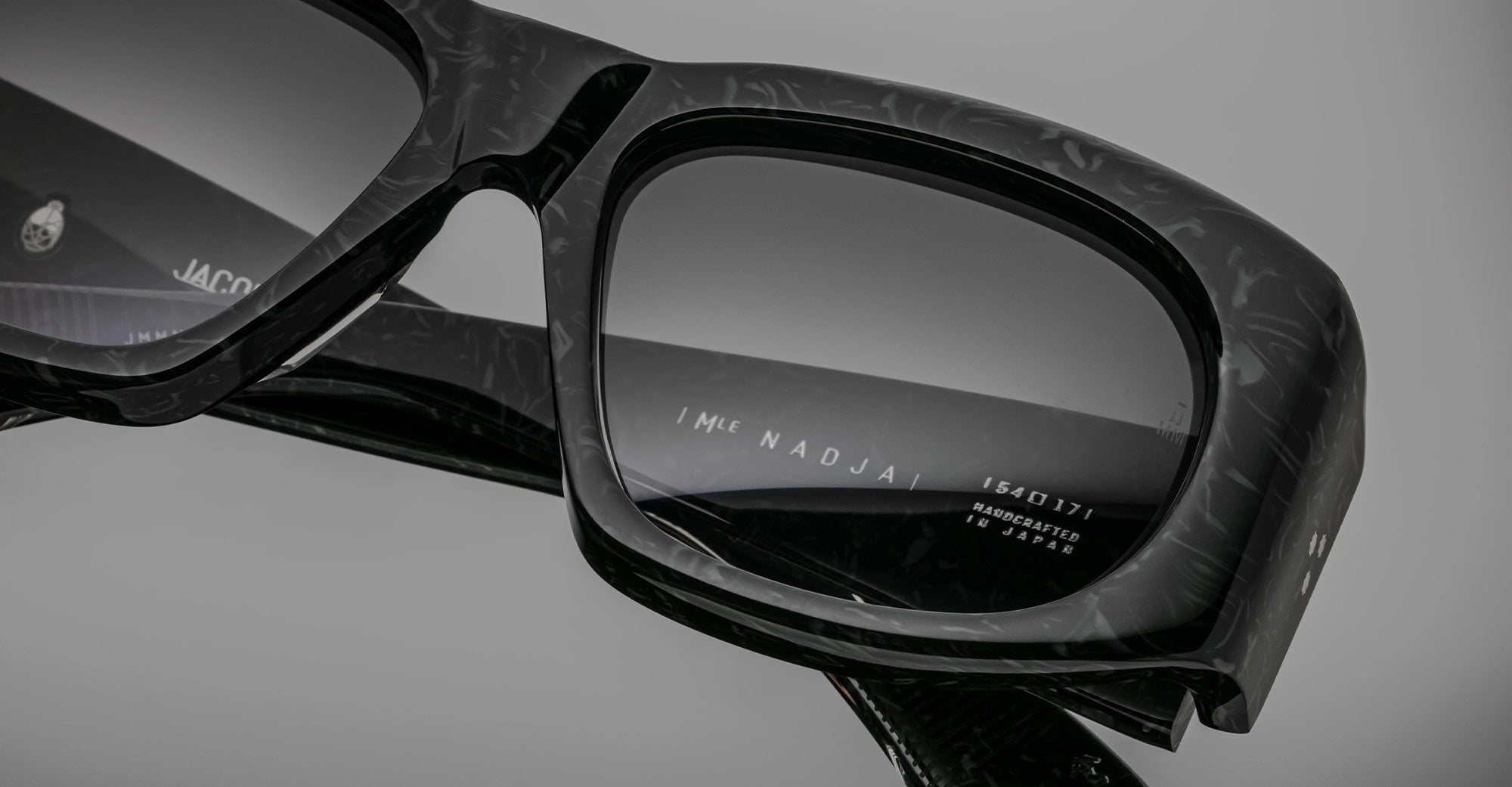 Ottica Mondello Roma - Jacques Marie Mage - JMMND-10S - NADJA - SLATE - Acetate - shape Oval - Black - EYEWEAR - SUNGLASSES - Donna,Women - lens Grey - Made In Japan