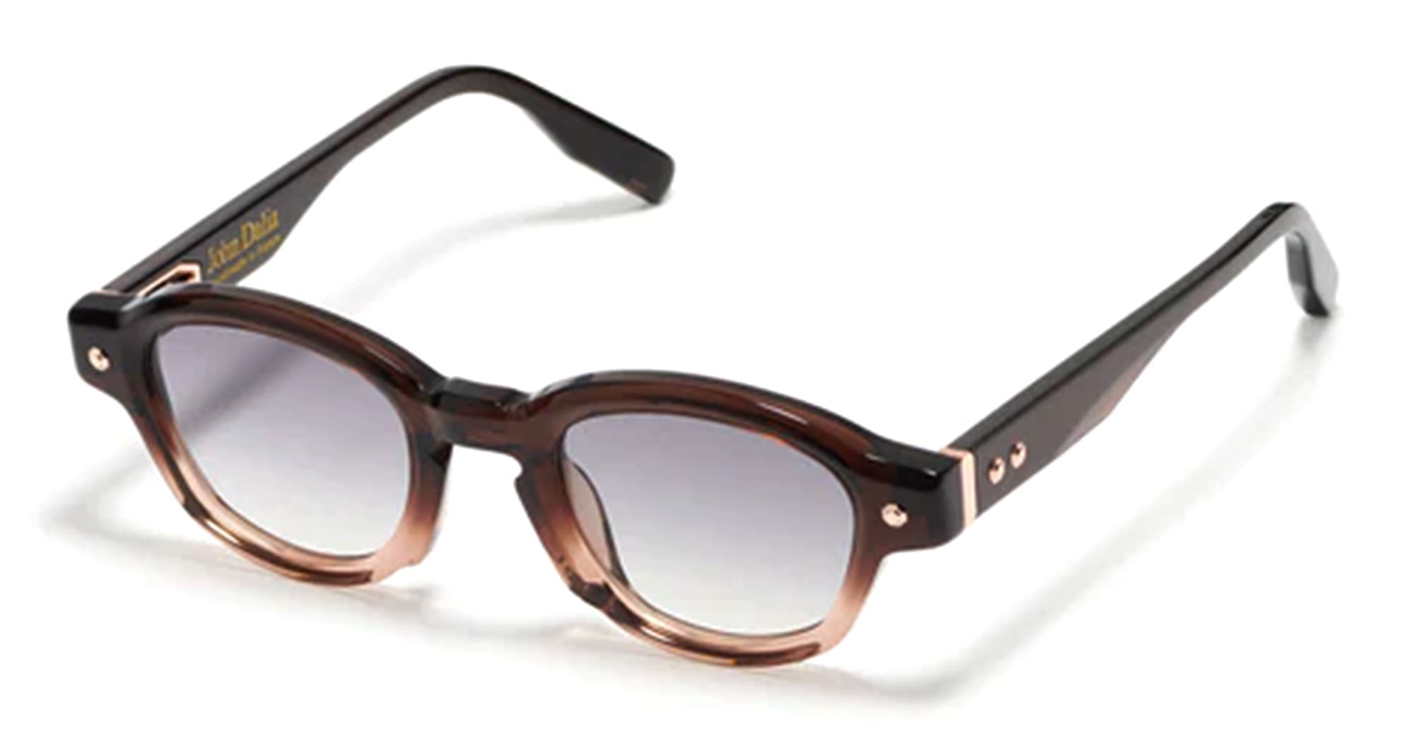 Ottica Mondello Roma - John Dalia - P10-C148 - PROJECT 10 - C148 Bicolore Brown / Rose Gold - Acetate - shape Panto - brown - EYEWEAR - SUNGLASSES - Unisex,Uomo,Donna,Women,Men - lens Gradient grey - Made In France