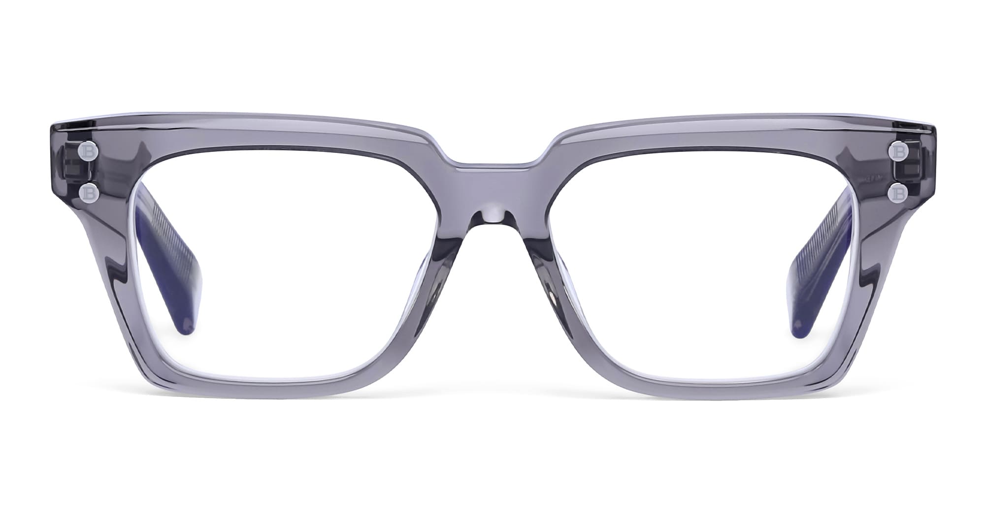 Ottica Mondello Roma - Balmain - BPX-182C-52 - TEMPO - CRYSTAL GREY / SHINY BLACK RHODIUM RX - Acetate - shape Squared - grey, black - EYEWEAR - EYEGLASSES - Unisex,Uomo,Donna,Women,Men - lens Clear - Made In Japan