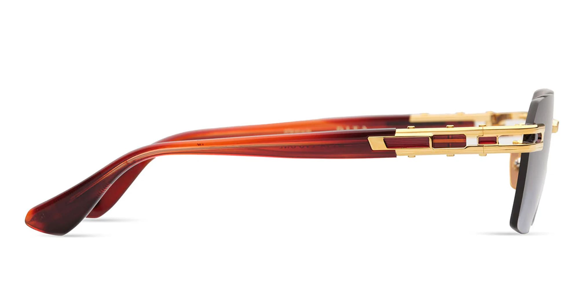 Ottica Mondello Roma - DITA - DTS147-A-04 - META-EVO ONE - YELLOW GOLD / SIENNA BLAZE - Acetate, titanium - shape Rectangular - Gold, brown - EYEWEAR - SUNGLASSES - Uomo,Men - lens Gradient grey - Made In Japan
