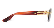 Ottica Mondello Roma - DITA - DTS147-A-04 - META-EVO ONE - YELLOW GOLD / SIENNA BLAZE - Acetate, titanium - shape Rectangular - Gold, brown - EYEWEAR - SUNGLASSES - Uomo,Men - lens Gradient grey - Made In Japan