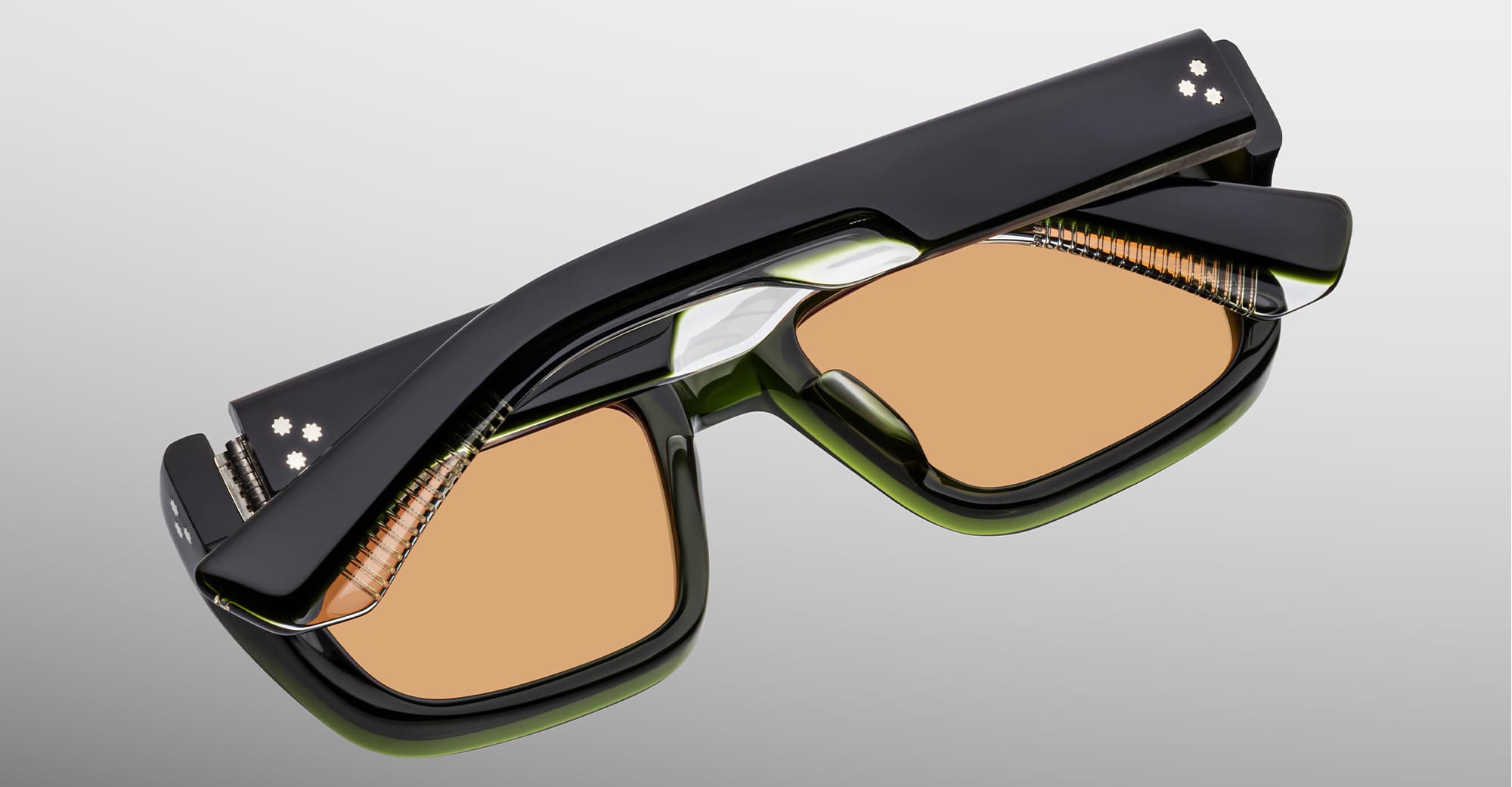 Ottica Mondello Roma - Jacques Marie Mage - JMMWK-18L - WALKER - BORNEO - Acetate - shape Rectangular - green - EYEWEAR - SUNGLASSES - Unisex,Uomo,Donna,Women,Men - lens orange - Made In Japan