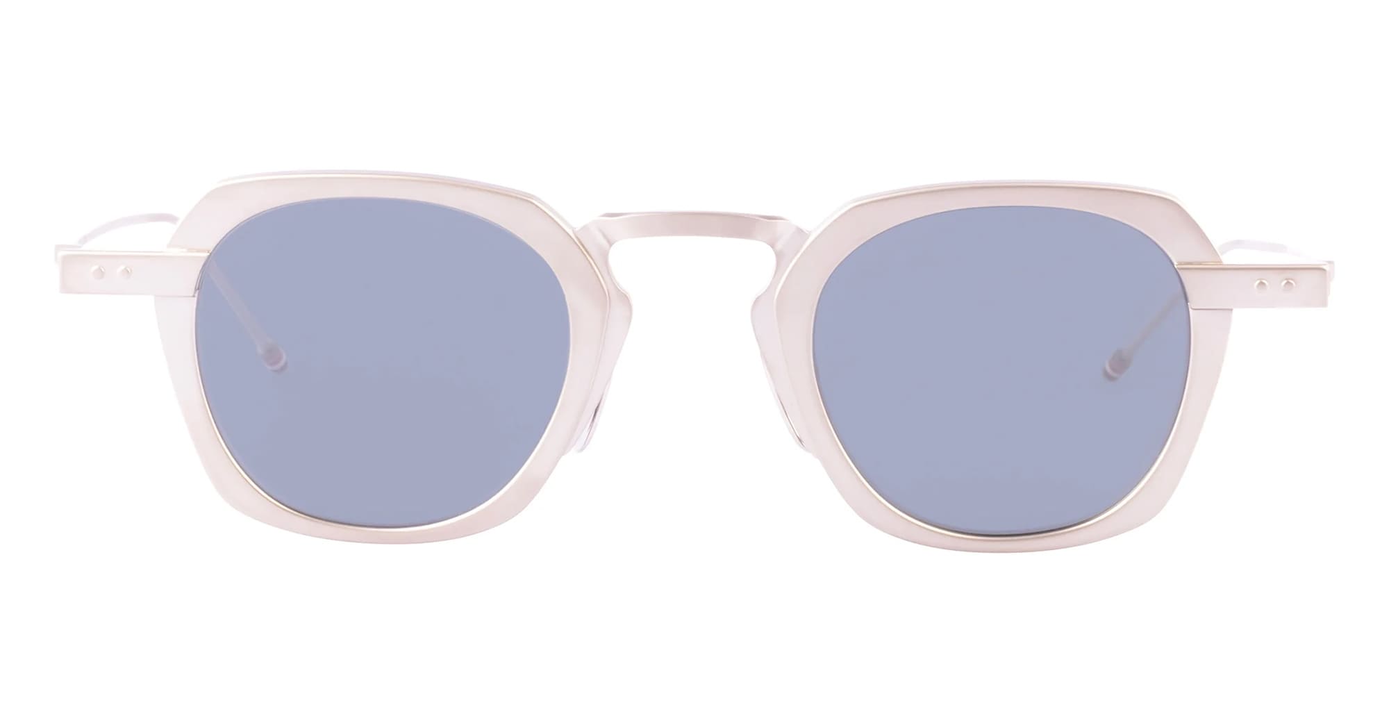 Ottica Mondello Roma - Thom Browne - UES930A-G0001-045-42 - SQUARE - SILVER - Titanium - shape Squared - Silver - EYEWEAR - SUNGLASSES - Uomo,Men - lens Blue - Made In Japan